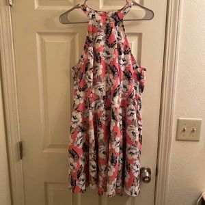 Hollister Pink Floral Skater Dress, Size L